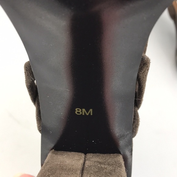 Ann Marino Precious Metal & Suede Chunky Heel Open Toe Size 8 New - Picture 9 of 13